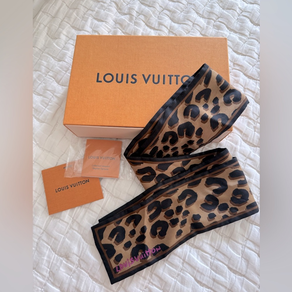 Louis Vuitton silk Leopard Bandeau by Stephen Sprouse